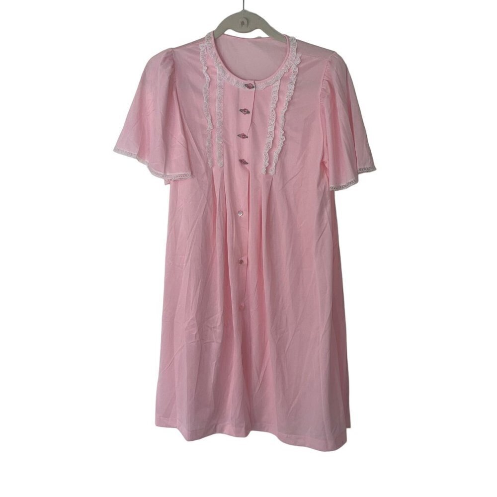 Gossard Artemis Vintage Womens Nightgown Size Small Pink Lace Trim USA